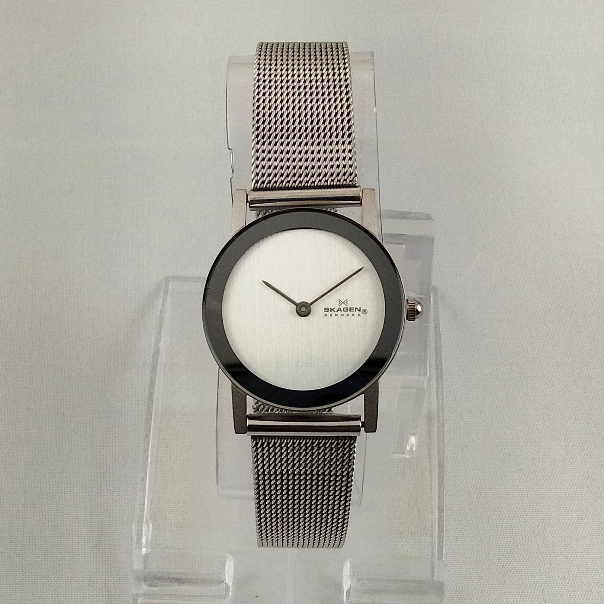 I Like Mikes Mid Century Modern Watches Skagen Unisex Stainless Steel Watch, Clean Face Design, Mesh Strap