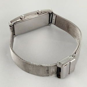 I Like Mikes Mid Century Modern Watches Skagen Unisex Stainless Steel Watch, Dual Time Zone, Mesh Strap