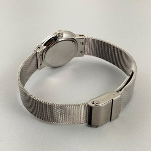 I Like Mikes Mid Century Modern Watches Skagen Unisex Stainless Steel Watch, Gold Tone Border and Hands, Clean Face Design, Mesh Strap