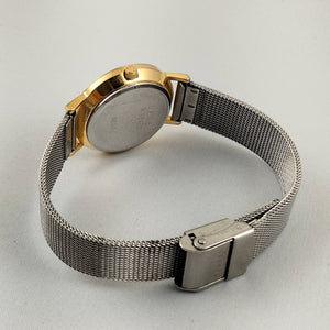 I Like Mikes Mid Century Modern Watches Skagen Unisex Stainless Steel Watch, Gold Tone Details, Date Window, Mesh Strap