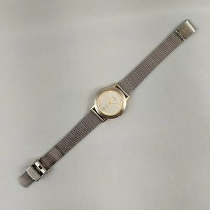 I Like Mikes Mid Century Modern Watches Skagen Unisex Stainless Steel Watch, Gold Tone Details, Date Window, Mesh Strap