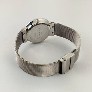 I Like Mikes Mid Century Modern Watches Skagen Unisex Stainless Steel Watch, Jewel Hour Markers, Faceted Face Frame, Mesh Strap