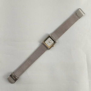I Like Mikes Mid Century Modern Watches Skagen Unisex Stainless Steel Watch, Square Dial, Gold Tone Details, Mesh Strap