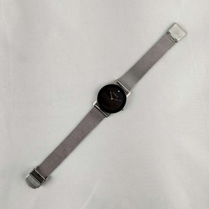 I Like Mikes Mid Century Modern Watches Skagen Unisex Watch, Black Dial with Jewel Details, Mesh Strap