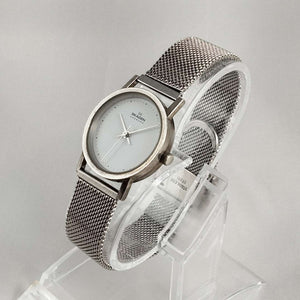 I Like Mikes Mid Century Modern Watches Skagen Unisex Watch, Dot Hour Markers, Mesh Strap