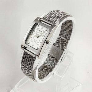 I Like Mikes Mid Century Modern Watches Skagen Unisex Watch, Rectangular Dial with Design, Mesh Strap