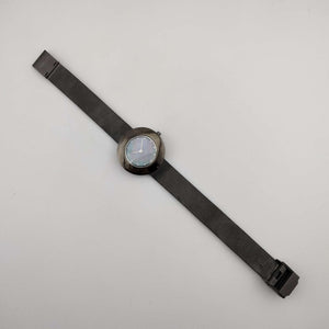 I Like Mikes Mid Century Modern Watches Skagen Unisex Watch, Silver Tone and Jewel Details, Circular Mother of Pearl Dial, Adjustable Mesh Strap