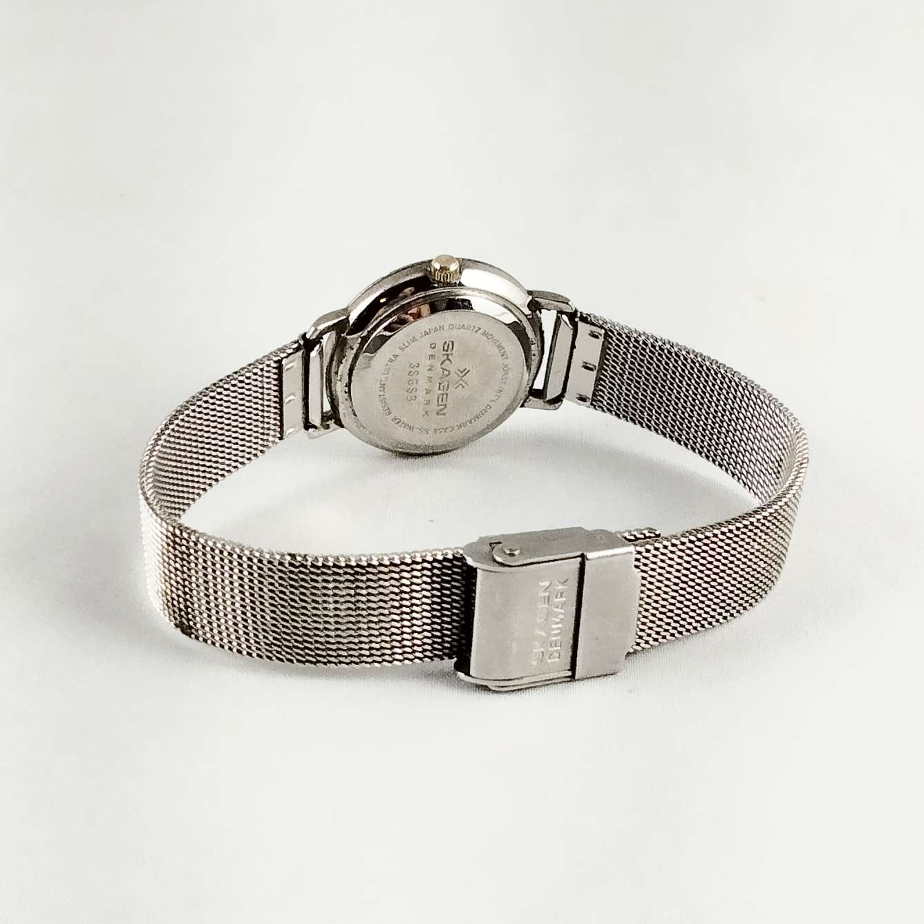 Skagen Denmark Crystal Bezel Watch | Plum Dial | Gunmetal Mesh Band | 686XSM Skagen Designs Steel® Crystal Bezel Mesh Band Women Watch  main image 4
