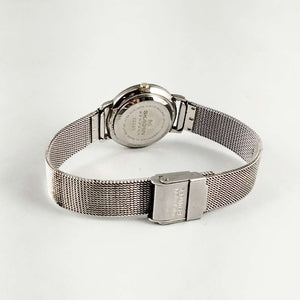 I Like Mikes Mid Century Modern Watches Skagen Watch, Black Dial, Bezel Details, Mesh Strap