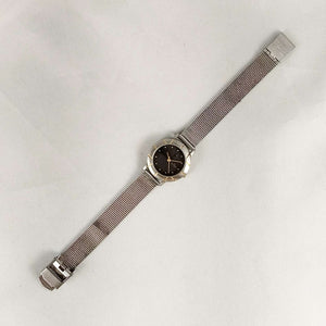 I Like Mikes Mid Century Modern Watches Skagen Watch, Black Dial, Bezel Details, Mesh Strap