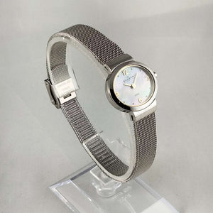 I Like Mikes Mid Century Modern Watches Skagen Watch, Mother of Pearl Dial, Mesh Strap