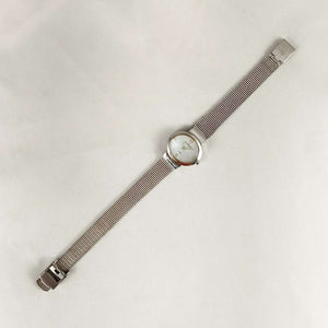 I Like Mikes Mid Century Modern Watches Skagen Watch, Mother of Pearl Dial, Mesh Strap