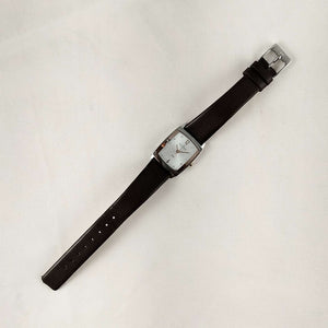 I Like Mikes Mid Century Modern Watches Skagen Watch, Rectangular Dial, Dark Brown Leather Strap