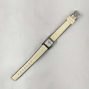 I Like Mikes Mid Century Modern Watches Skagen Watch, Square Mother of Pearl Dial, Genuine Patent Leather Strap