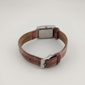 I Like Mikes Mid Century Modern Watches Skagen Watch, Square Pink Mother of Pearl Dial, Genuine Pink Leather Strap