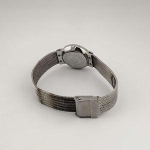 I Like Mikes Mid Century Modern Watches Skagen Women's All Silver Tone Watch, Minimal Round Face, Date Window, Mesh Strap