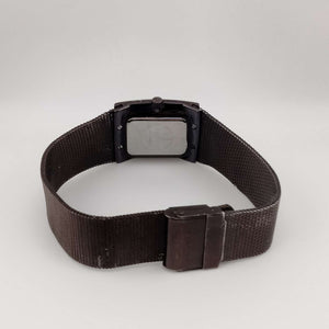 I Like Mikes Mid Century Modern Watches Skagen Women's Brown Rectangular Dial, Jeweled Border, Brown Mesh Band
