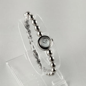 I Like Mikes Mid Century Modern Watches Skagen Women's Dainty Stainless Steel Watch, Linked Bead Style Strap