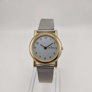 I Like Mikes Mid Century Modern Watches Skagen Women's Mixed Tone Watch, Round Dial, Bracelet Strap