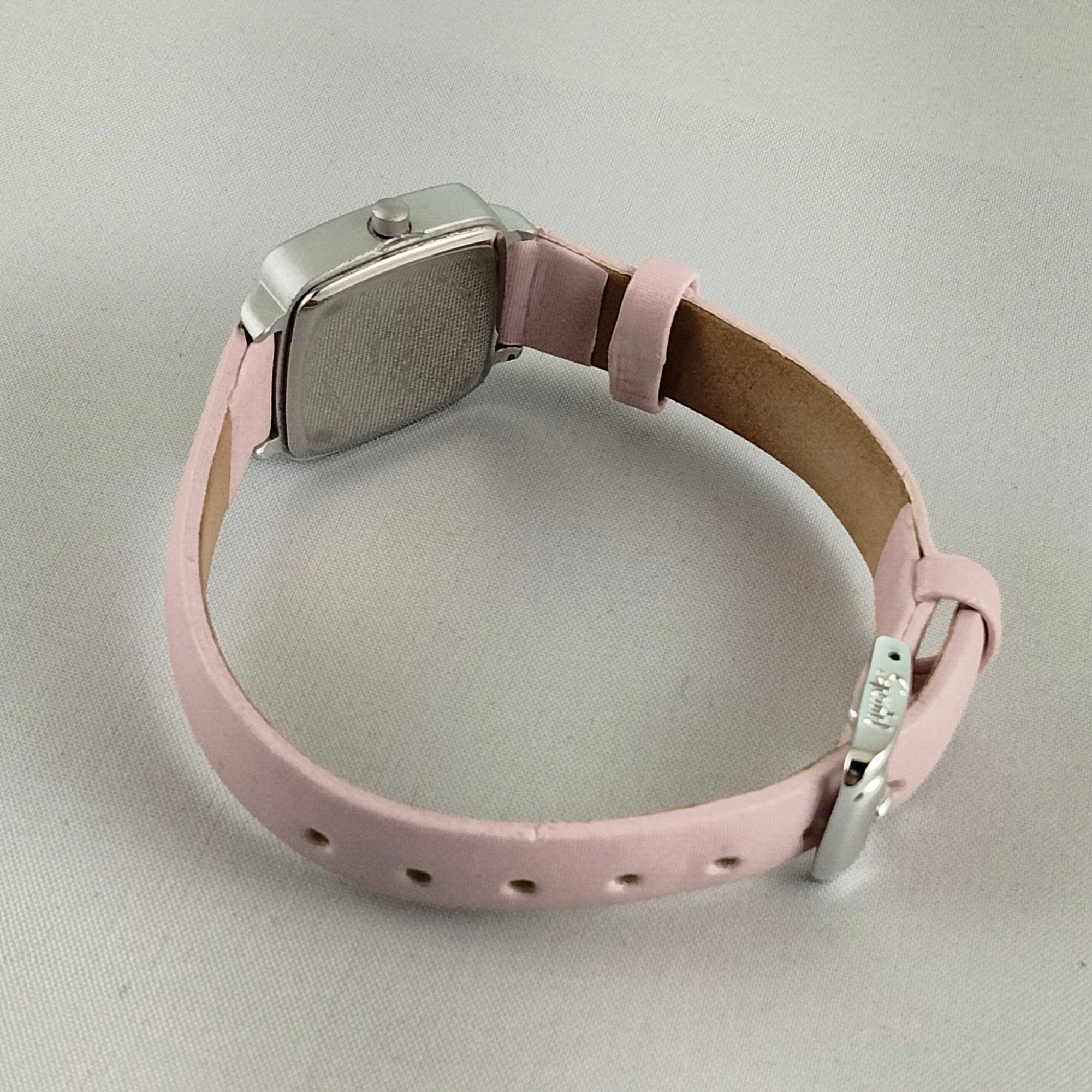 I Like Mikes Mid Century Modern Watches Skagen Women's or Kid's Stainless Steel Watch, Pink and White Dial, Light Pink Leather Strap