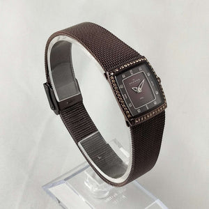 I Like Mikes Mid Century Modern Watches Skagen Women's Petite Dark Brown Watch, Mesh Strap