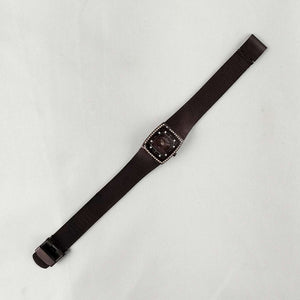 I Like Mikes Mid Century Modern Watches Skagen Women's Petite Dark Brown Watch, Mesh Strap