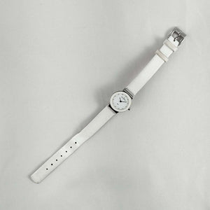 I Like Mikes Mid Century Modern Watches Skagen Women's Petite Watch, Jewel Details, White Genuine Leather Strap