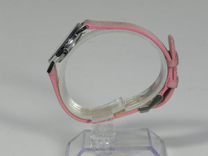 I Like Mikes Mid Century Modern Watches Skagen Women's Round Stainless Steel Mother of Pearl Watch, Leather Band in Light Pink