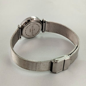 I Like Mikes Mid Century Modern Watches Skagen Women's Stainless Steel Watch, Black Dial, Jewel Hour Markers, Mesh Strap