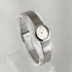 I Like Mikes Mid Century Modern Watches Skagen Women's Stainless Steel Watch, Small Dial, Gold Tone Details