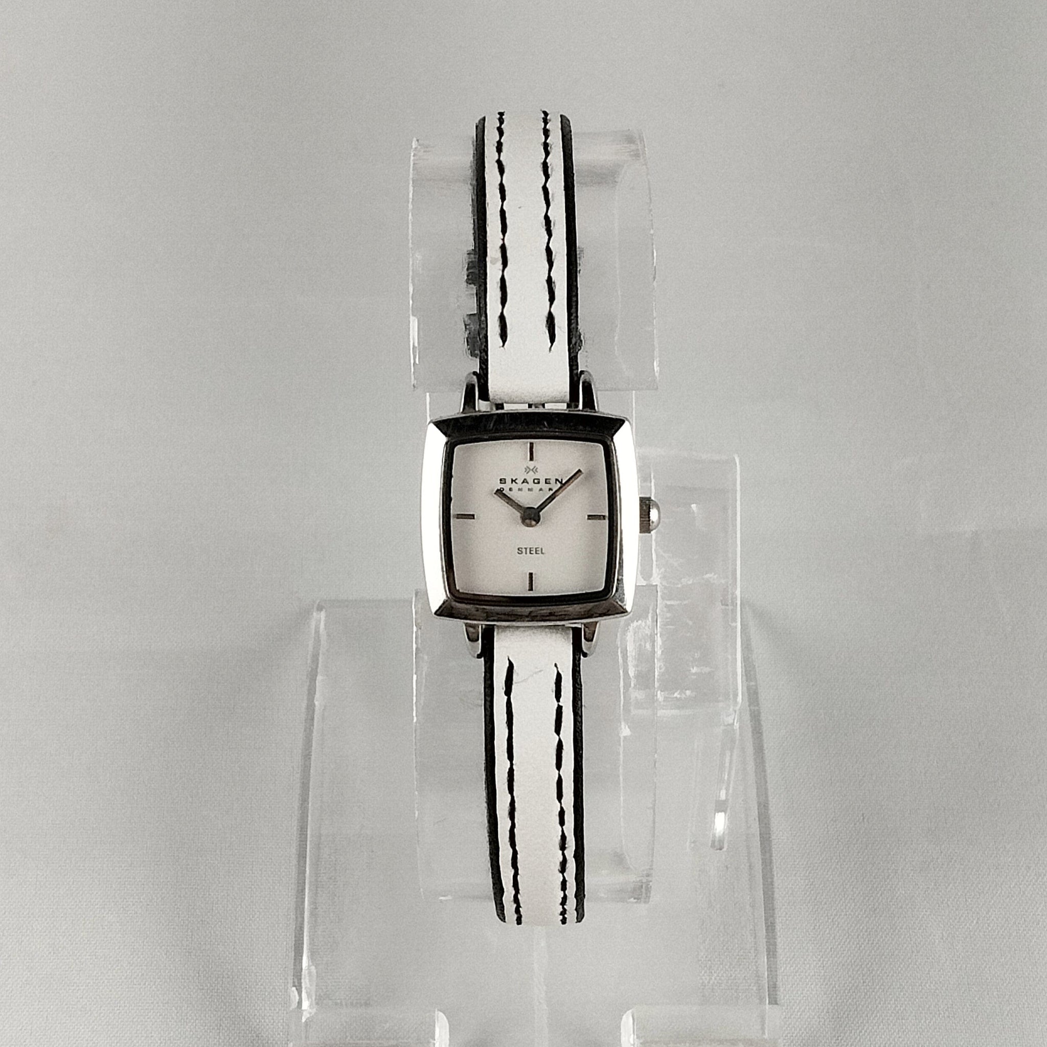 Skagen Women s Stainless Steel Watch Tiny Square Face Thin White