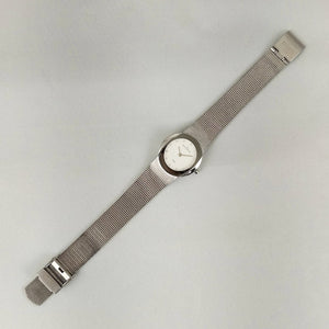 I Like Mikes Mid Century Modern Watches Skagen Women's Stainless Steel Watch, White Dial, Jewel Hour Markers, Mesh Strap