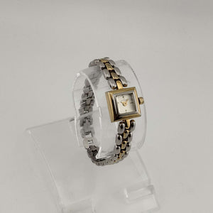 I Like Mikes Mid Century Modern Watches Skagen Women's Ultra Petite Gold and Silver Tone Watch, Square Dial, Bracelet Strap