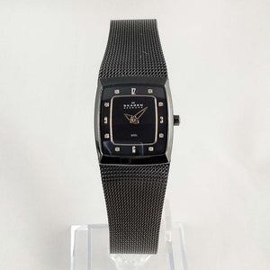 I Like Mikes Mid Century Modern Watches Skagen Women's Watch, Jewel Hour Markers, Black Mesh Strap