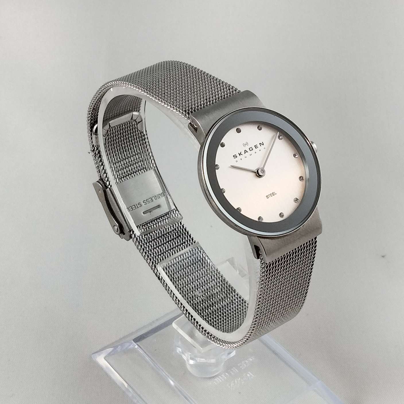 skagen women's ancher stainless steel mesh dress quartz watch Skagen Women's Watch, Jewel Hour Markers, Mesh Strap