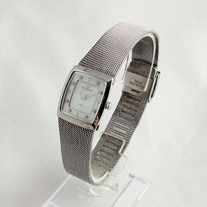 I Like Mikes Mid Century Modern Watches Skagen Women's Watch, Mother of Pearl Dial, Jewel Details, Mesh Strap