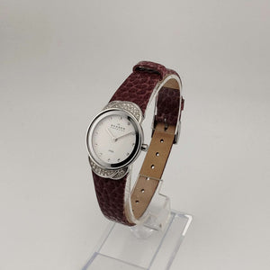 I Like Mikes Mid Century Modern Watches Skagen Women's Watch, Silver Tone and Jewel Details, White Dial, Genuine Purple Leather Strap (Copy)
