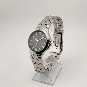 I Like Mikes Mid Century Modern Watches Synrgy Men's Silver Tone Quartz Watch, Round Dial, Bracelet Strap
