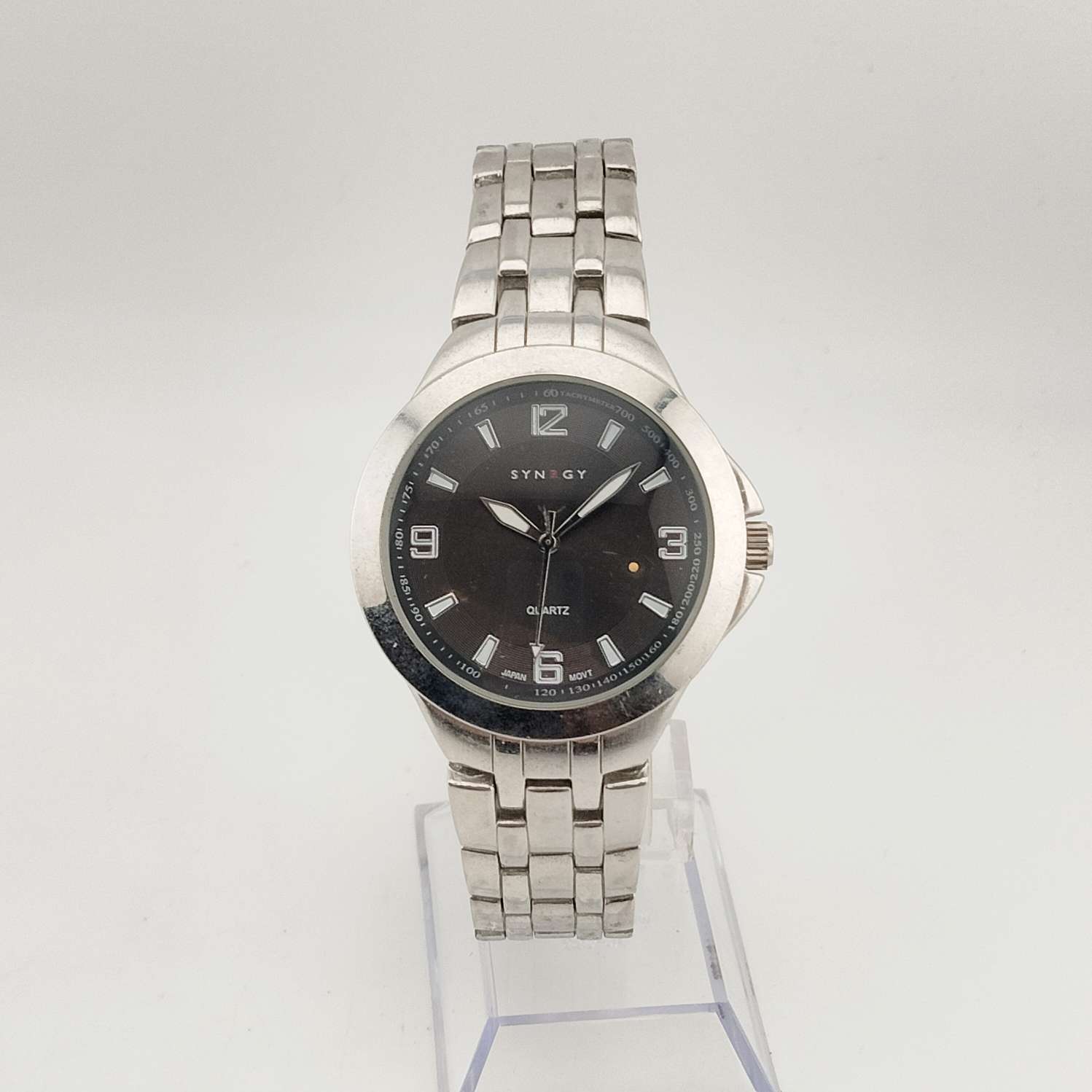 Quartz Silver Tone Stainless Steel Watch with Round Face Synrgy Men main image 4