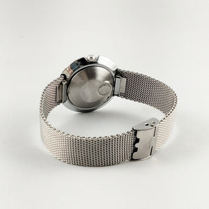 I Like Mikes Mid Century Modern Watches Timex Electric Women's Oversized Watch, Navy Dial, Mesh Strap