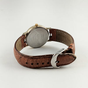I Like Mikes Mid Century Modern Watches Timex Indiglo Oversized Watch, Brown Leather Strap