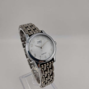 I Like Mikes Mid Century Modern Watches Timex Indiglo Silver Tone Watch, Bracelet Strap