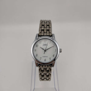 I Like Mikes Mid Century Modern Watches Timex Indiglo Silver Tone Watch, Bracelet Strap