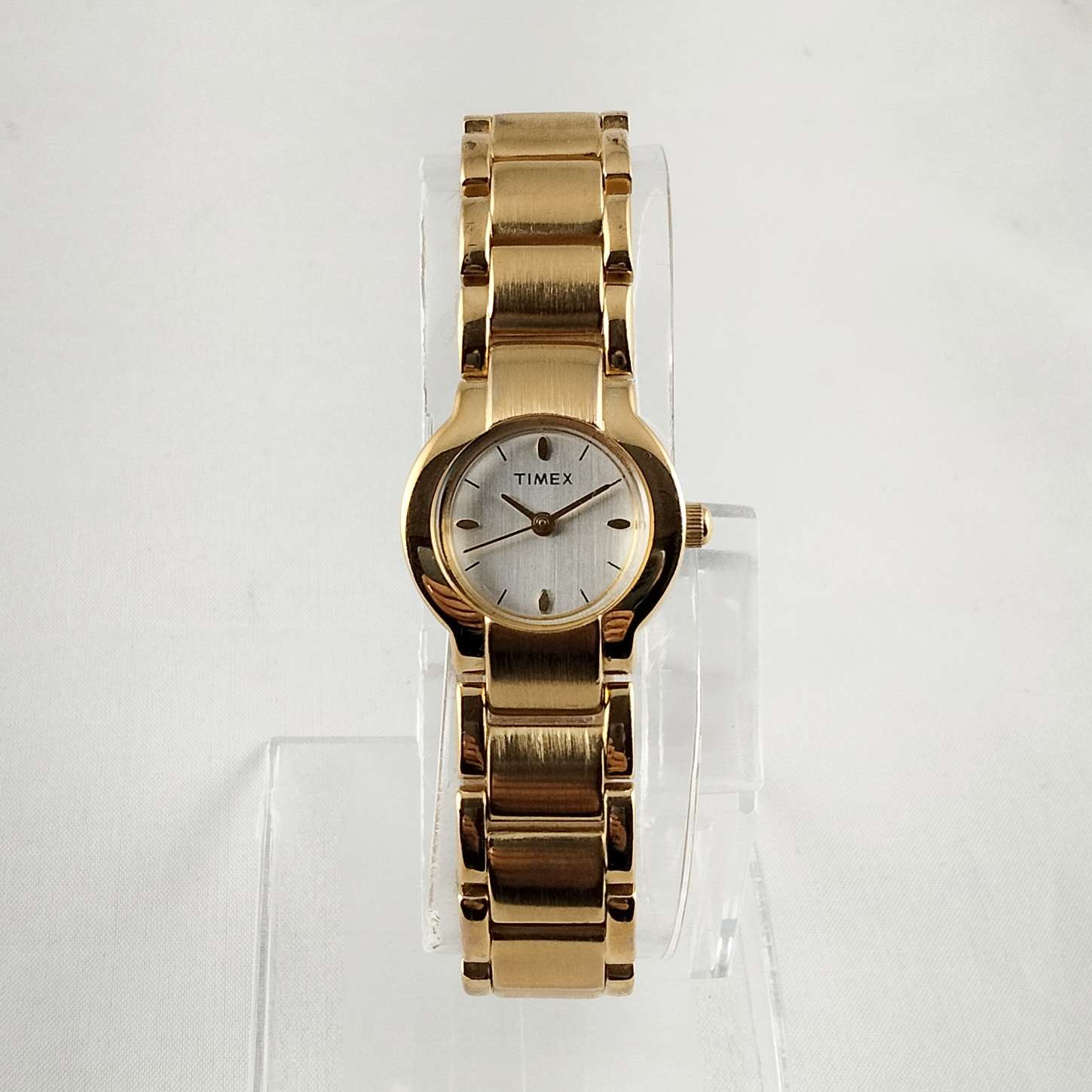 I Like Mikes Mid Century Modern Watches Timex Unisex Gold Tone Watch, Chunky Bracelet Strap