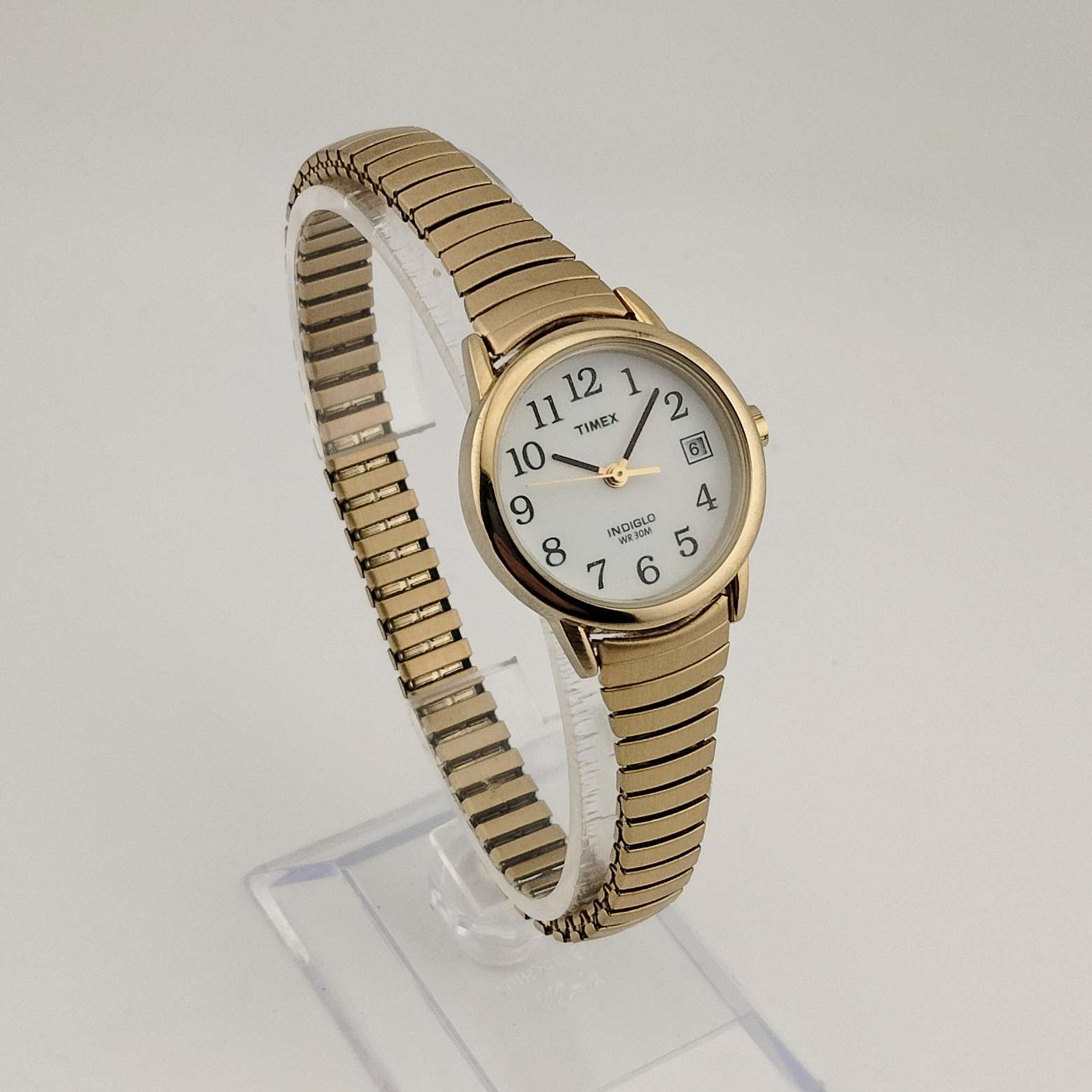 Timex Unisex Gold Tone Watch, Circular White Dial, Date  display picture 2