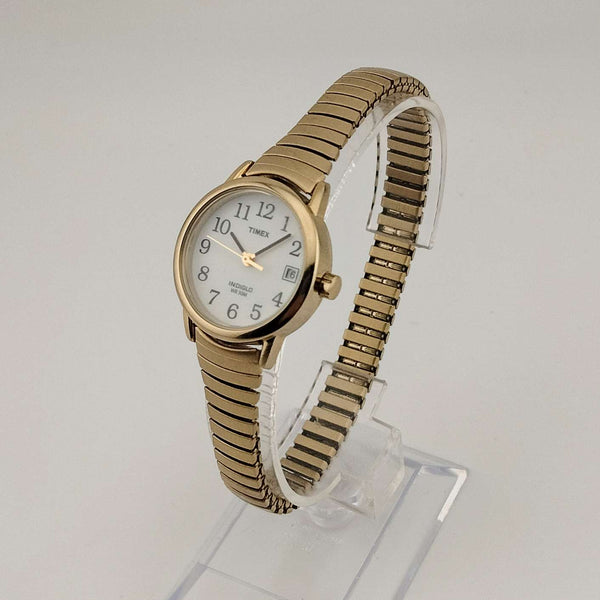 Timex Unisex Gold Tone Watch, Circular White Dial, Date  display picture 2