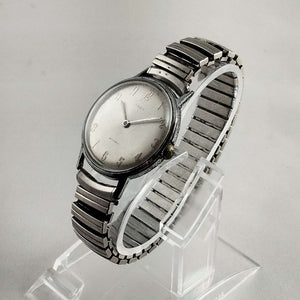 I Like Mikes Mid Century Modern Watches Timex Unisex Oversized Silver Tone Watch, Waterproof, Stretch Strap