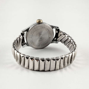 I Like Mikes Mid Century Modern Watches Timex Unisex Oversized Silver Tone Watch, Waterproof, Stretch Strap