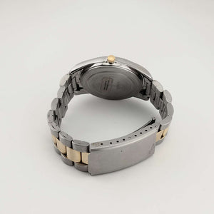 I Like Mikes Mid Century Modern Watches Timex Unisex Silver Tone Watch, Gold Tone Details, Date and Day Window, Bracelet Strap