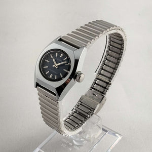 I Like Mikes Mid Century Modern Watches Timex Unisex Silver Tone Watch, Navy Dial